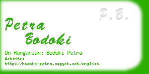 petra bodoki business card